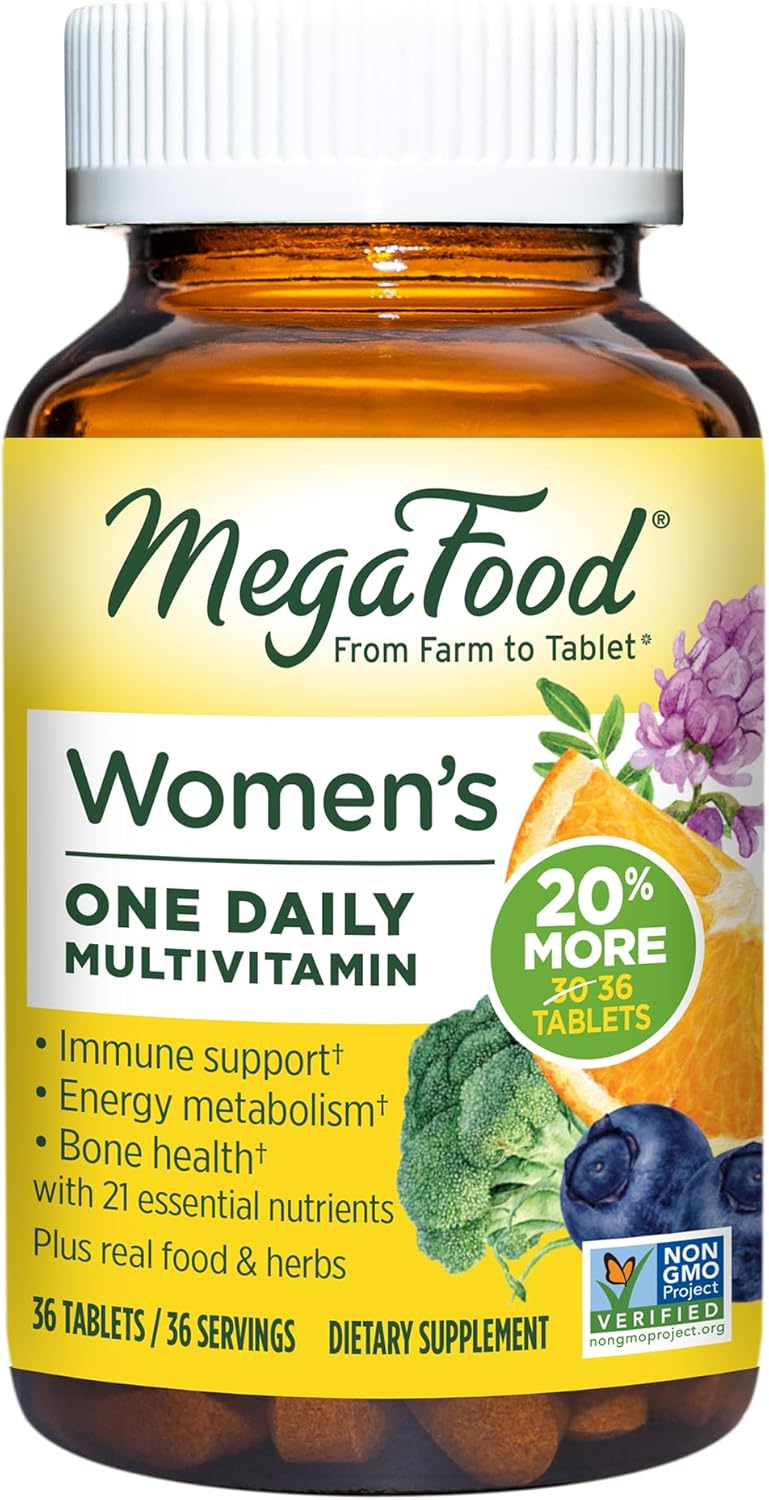 MegaFood Women's One Daily Multivitamin - Supports Bone Health, Energy, & Immune System - Vegetarian & Gluten-Free - 36 Tablets