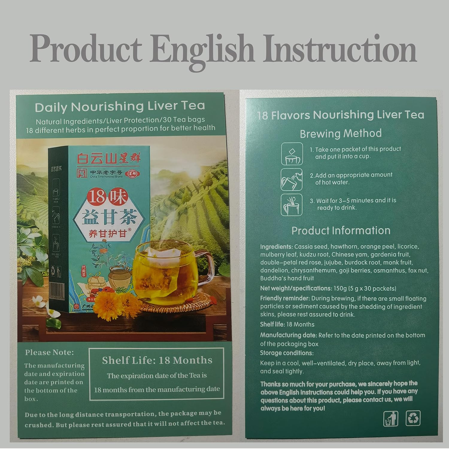 Meideal Liver Tea with 18 Herbs - 2 Boxes (60 Bags) Liver Detox Tea with 18 Flavors