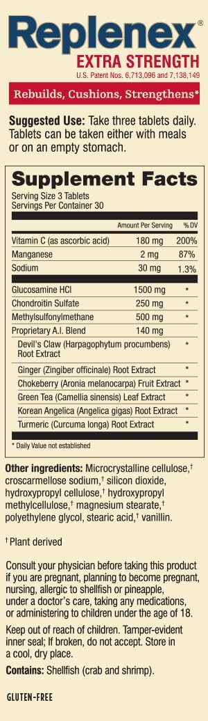 Melaleuca Replenex Joint Health Support with Glucosamine and Calcium - 90 Tablets