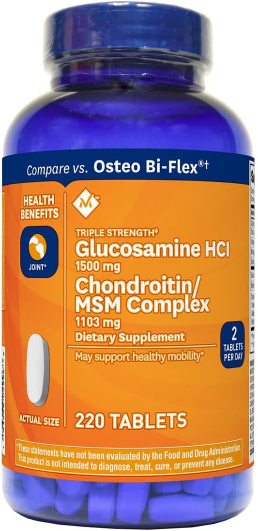 Member's Mark Triple Strength Glucosamine Chondroitin MSM Tablets - 220 Tablets