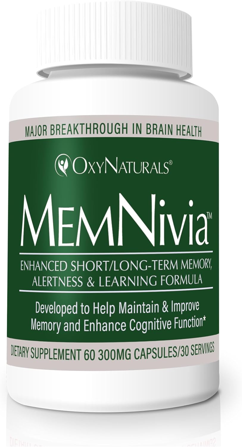 MemNivia Brain Supplement with Award-Winning Natural Ingredients - Clinically Tested for Memory, Focus, and Sharper Thinking - 30 Servings