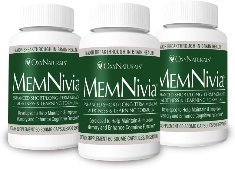 MemNivia Brain Supplement with Award-Winning Natural Ingredients - Clinically Tested for Memory, Focus, and Sharper Thinking - 30 Servings