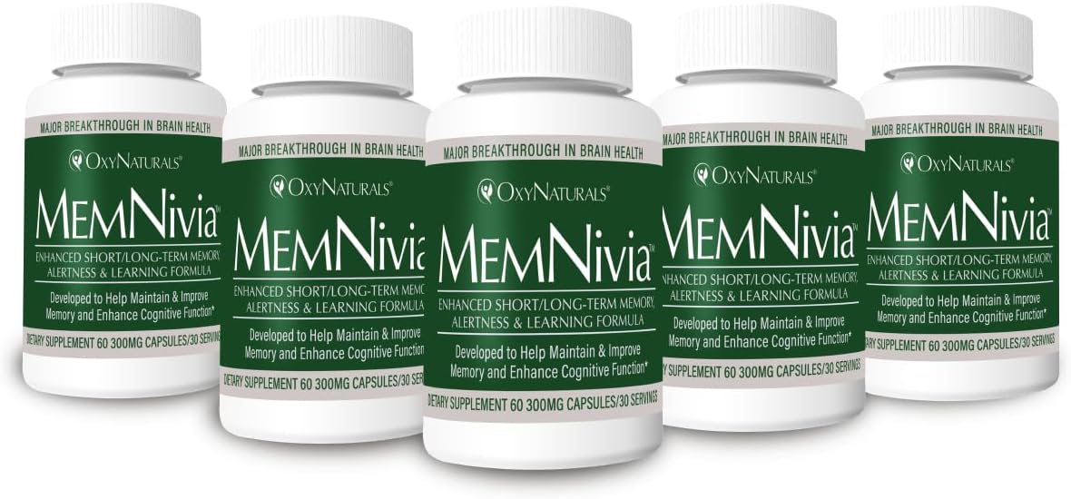MemNivia Brain Supplement with Award-Winning Natural Ingredients - Clinically Tested for Memory, Focus, and Sharper Thinking - 30 Servings