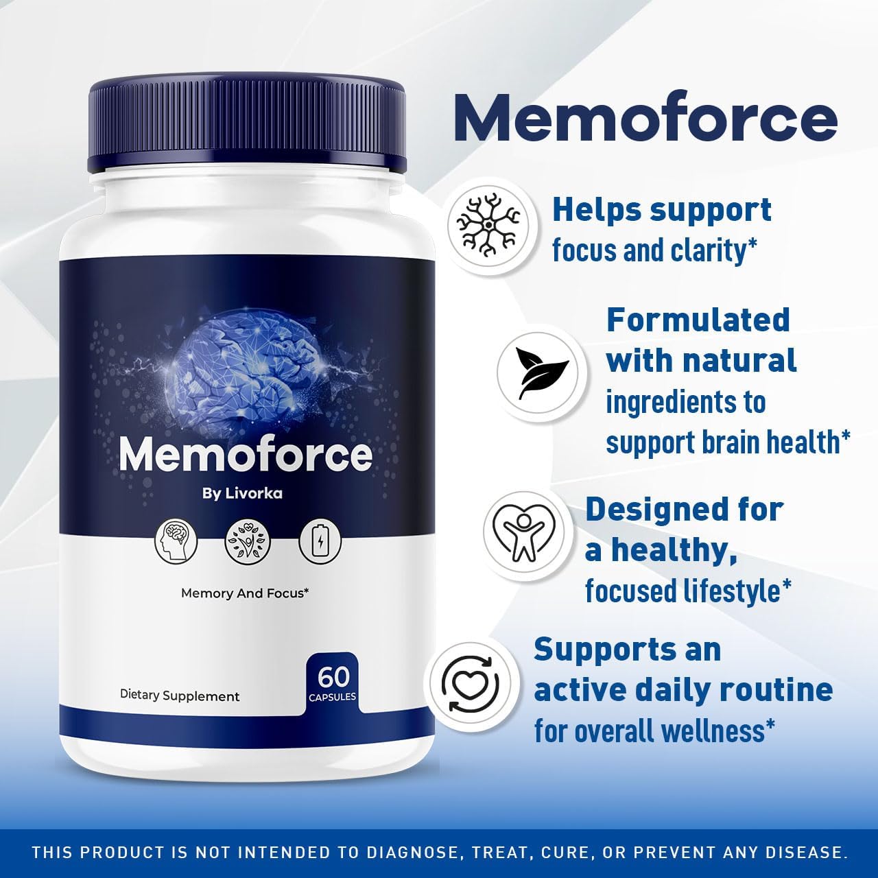 Memoforce Brain Supplement (2 Pack) - 120 Capsules for 2 Months - Memoforce Reviews and Pills