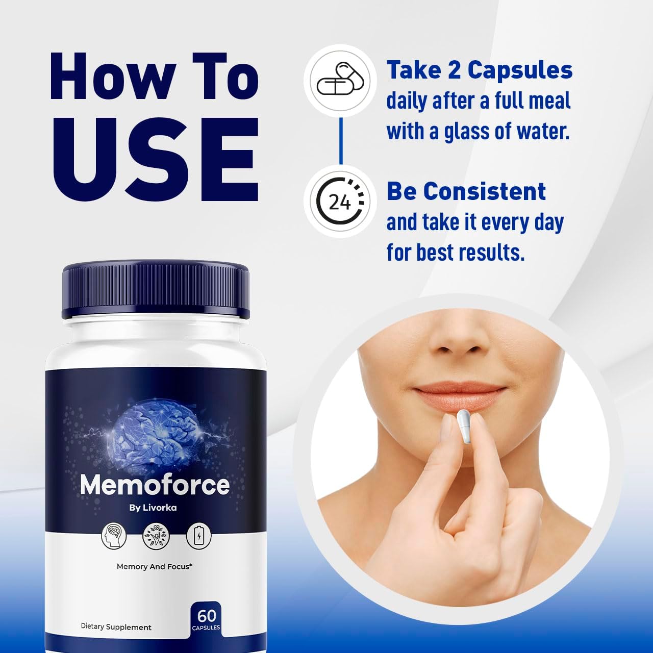 Memoforce Brain Supplement (2 Pack) - 120 Capsules for 2 Months - Memoforce Reviews and Pills