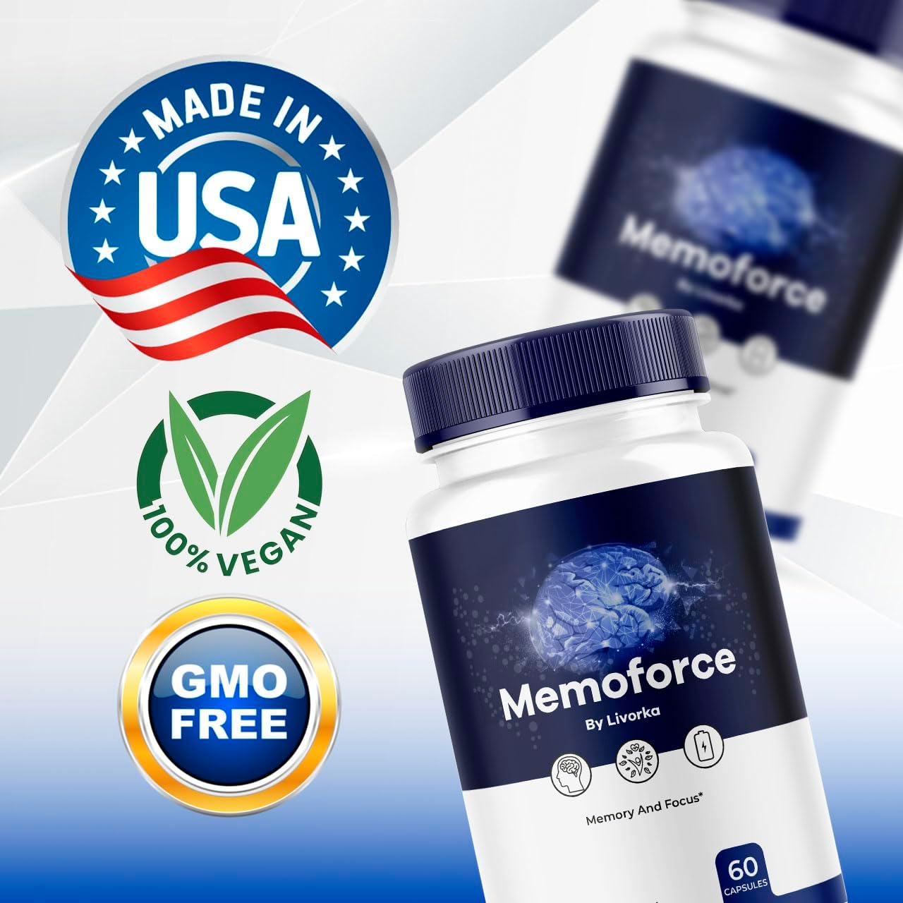 Memoforce Brain Supplement (2 Pack) - 120 Capsules for 2 Months - Memoforce Reviews and Pills