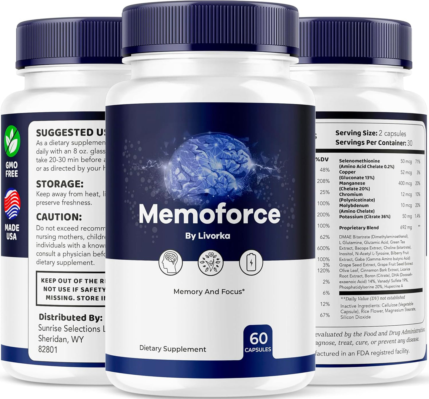 Memoforce Brain Supplement (2 Pack) - 120 Capsules for 2 Months - Memoforce Reviews and Pills