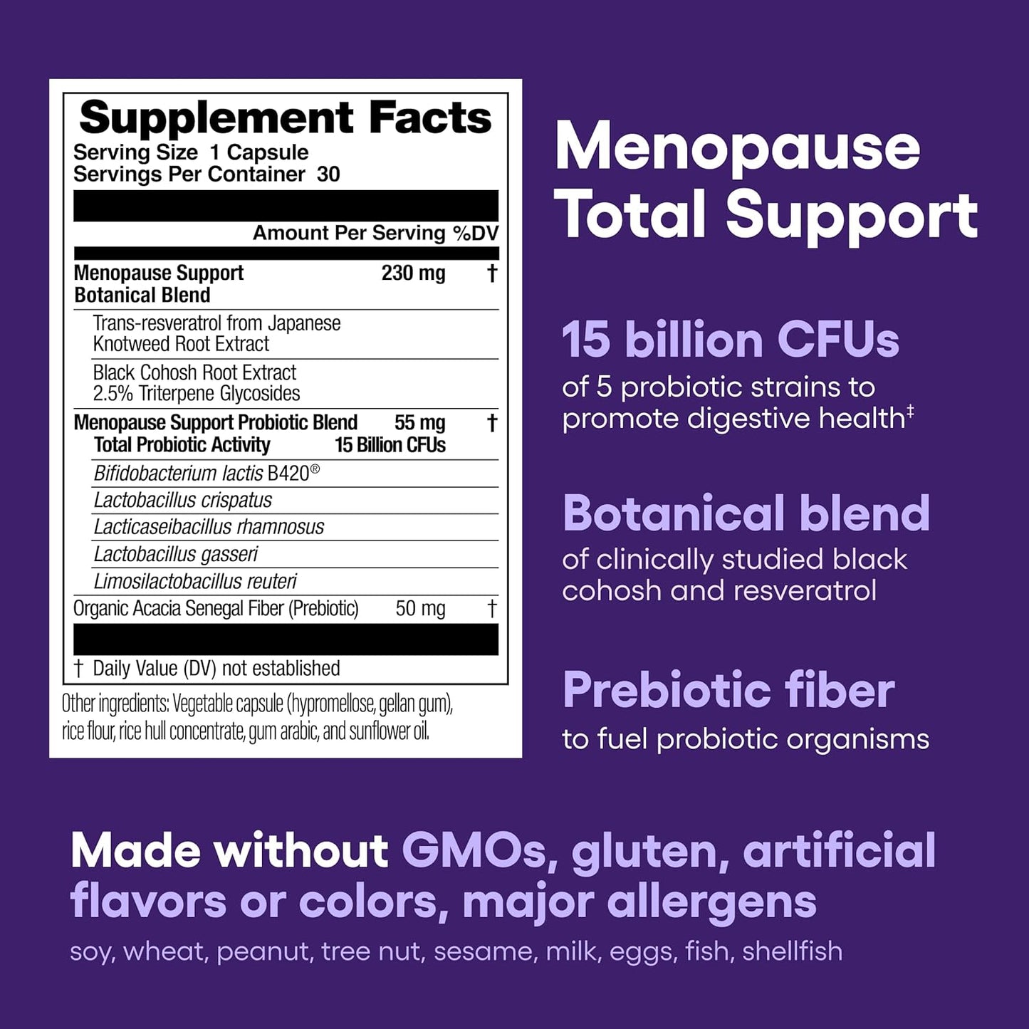 Menopause and Digestive Health Support Bundle for Women - 30 Tablets