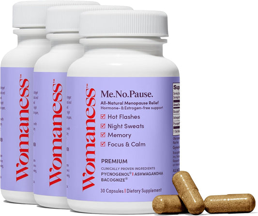Menopause Relief Supplements for Women - Hot Flashes, Night Sweats, Vaginal Dryness, Brain Fog & Mood Support - Hormone & Estrogen-Free (3 Pack)