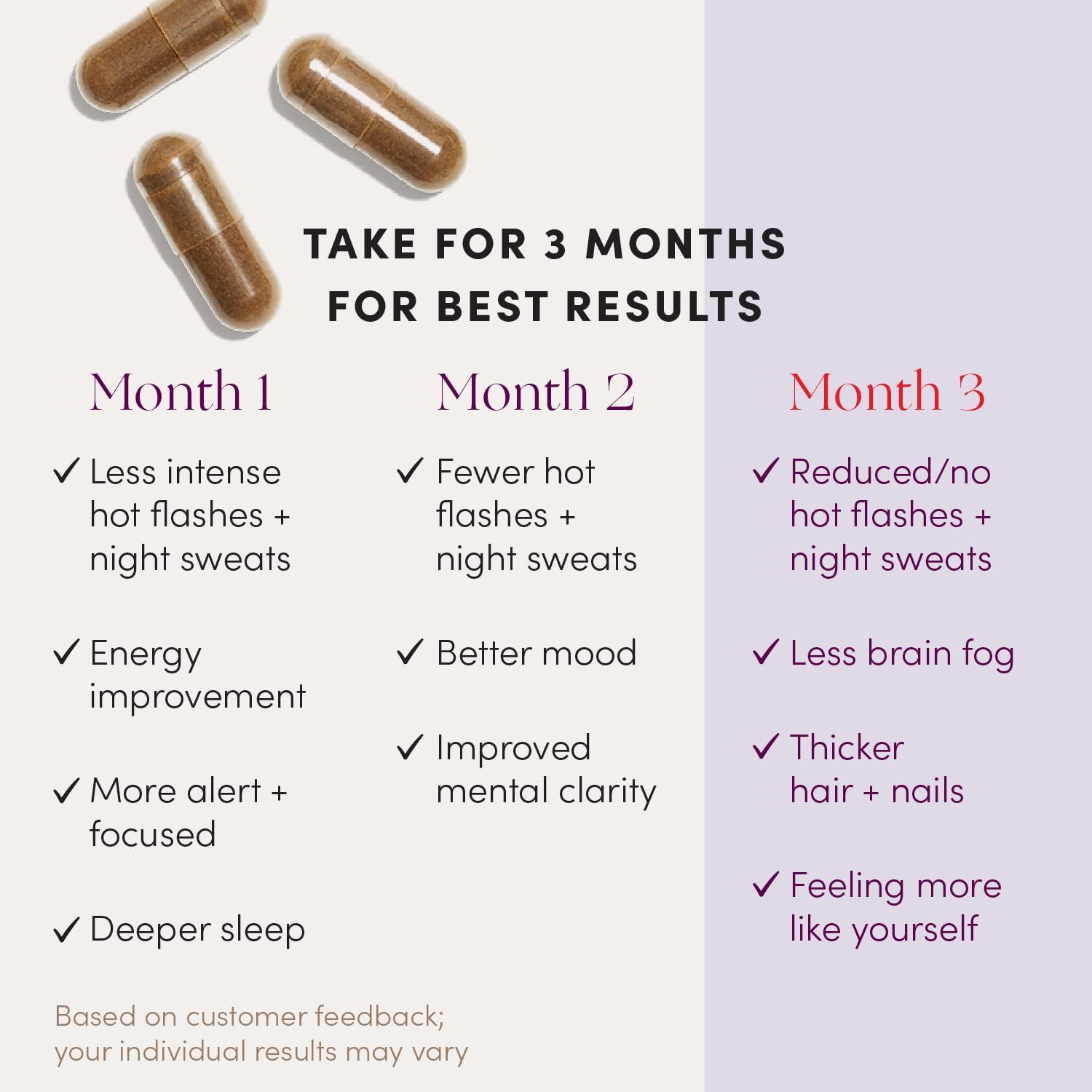 Menopause Relief Supplements for Women - Hot Flashes, Night Sweats, Vaginal Dryness, Brain Fog & Mood Support - Hormone & Estrogen-Free (3 Pack)