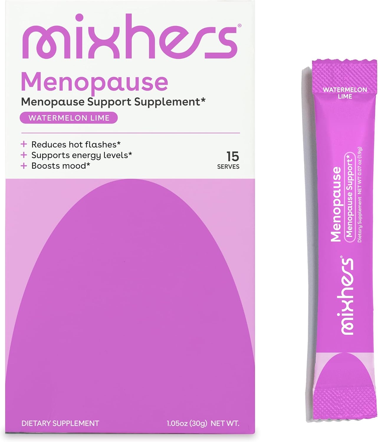 Menopause Support Drink Mix with Maca Root & Black Cohosh - Hormone Balance Multivitamin for Women - Sugar Free Vegan Formula - 15 Packets - Watermelon Lime Flavor