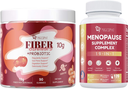 Menopause Support Fiber Gummies with Probiotics for Women - Migcopat Formula - BoostGo Australia