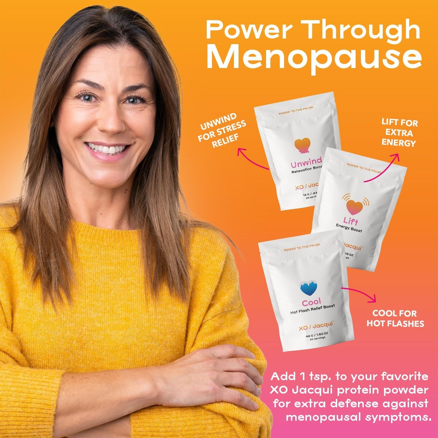 Menopause Support Protein Powder with Organic Ingredients for Hot Flash Relief and Symptom Management