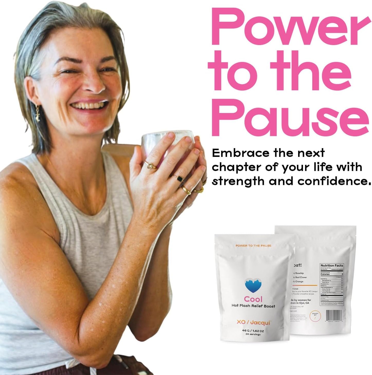 Menopause Support Protein Powder with Organic Ingredients for Hot Flash Relief and Symptom Management