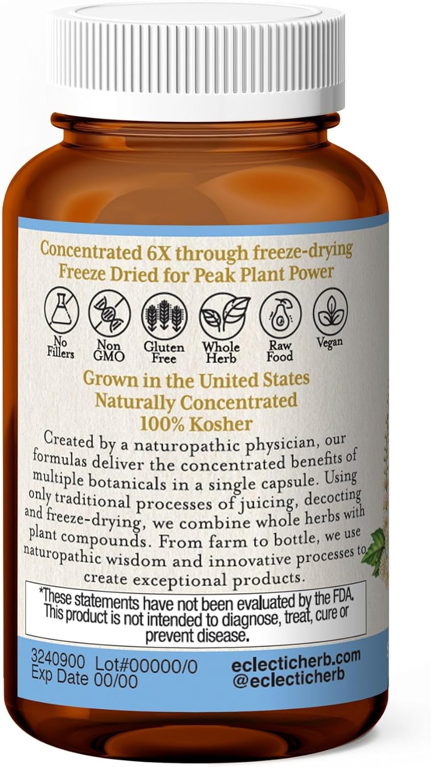 Menopause Support Supplement | Eclectic Institute Raw Fresh Freeze-Dried | 45 CT (400 mg)