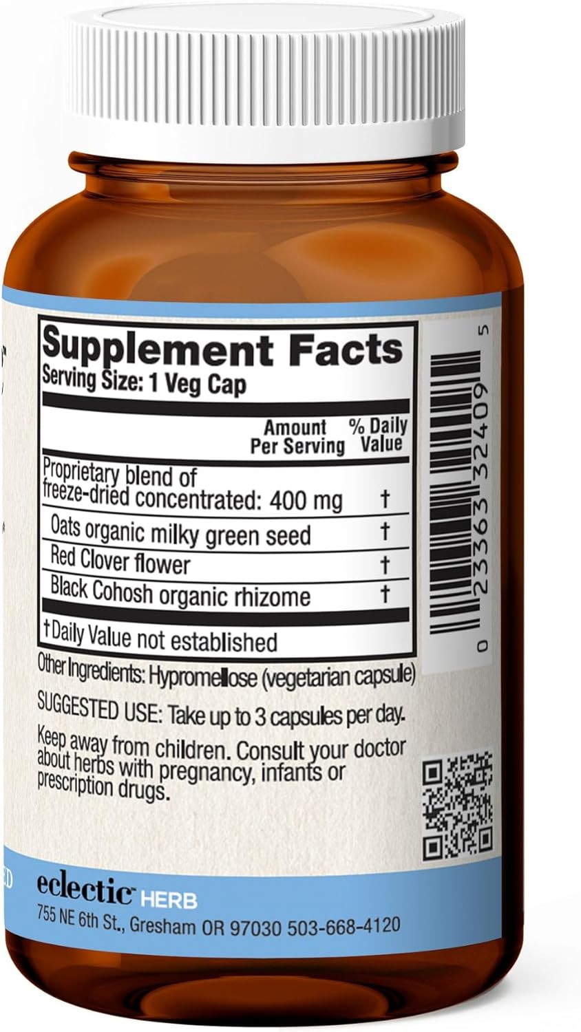 Menopause Support Supplement | Eclectic Institute Raw Fresh Freeze-Dried | 45 CT (400 mg)