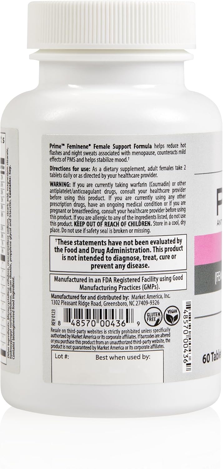Menopause Support Supplement to Reduce Hot Flashes and Night Sweats, Promotes Mood Stability - Prime by Market America (30 Servings)