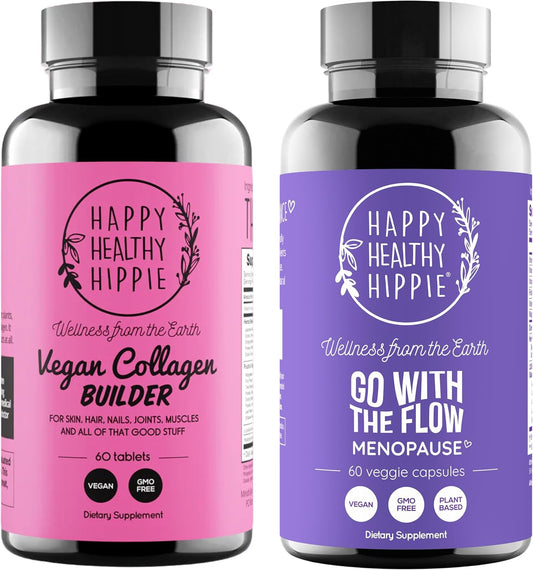 Menopause Support & Vegan Collagen Pills by Happy Healthy Hippie - Go with The Flow Formula