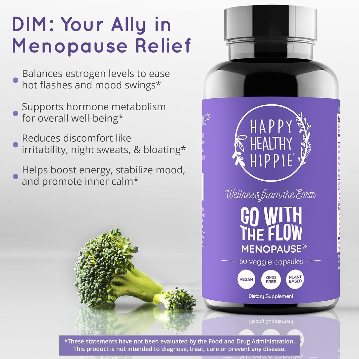 Menopause Support & Vegan Collagen Pills by Happy Healthy Hippie - Go with The Flow Formula