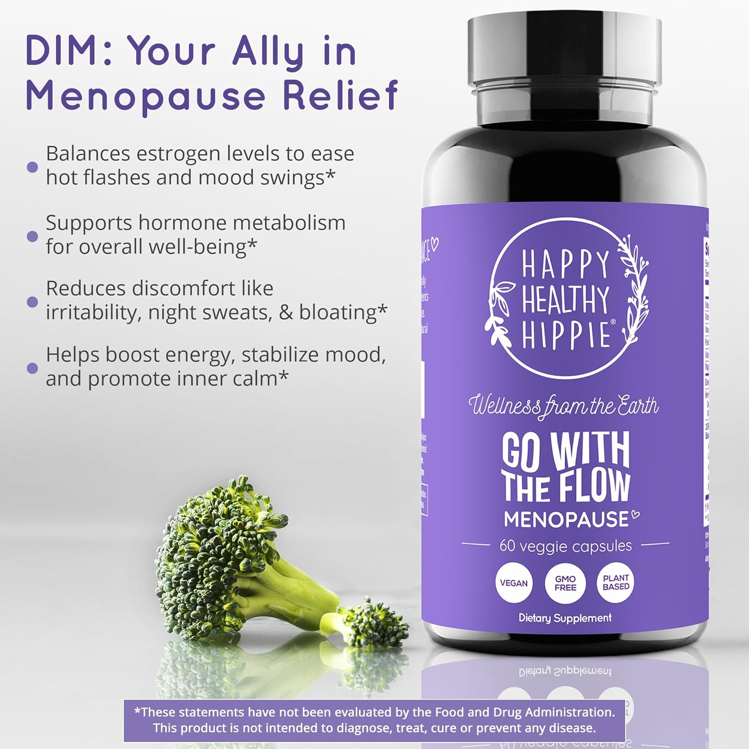 Menopause Support & Vegan Collagen Pills by Happy Healthy Hippie - Go with The Flow Formula