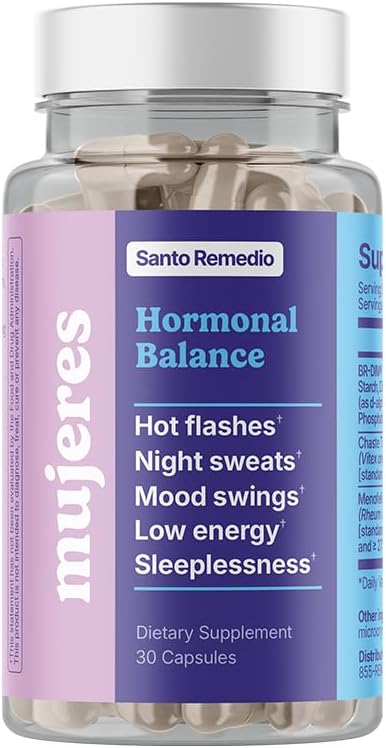 Menopause Symptom Relief Dietary Supplement - Hormonal Balance, Hot Flash & Night Sweat Reduction, Mood Swing Relief - Clinically Proven, Hormone-Free - 30 Servings