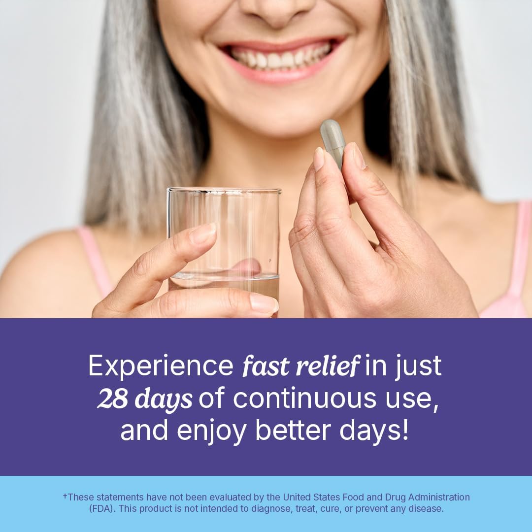 Menopause Symptom Relief Dietary Supplement - Hormonal Balance, Hot Flash & Night Sweat Reduction, Mood Swing Relief - Clinically Proven, Hormone-Free - 30 Servings