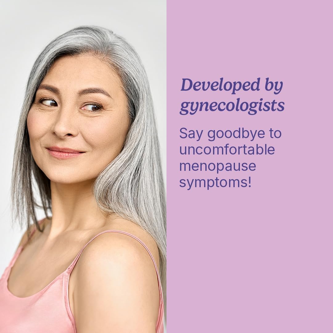 Menopause Symptom Relief Dietary Supplement - Hormonal Balance, Hot Flash & Night Sweat Reduction, Mood Swing Relief - Clinically Proven, Hormone-Free - 30 Servings