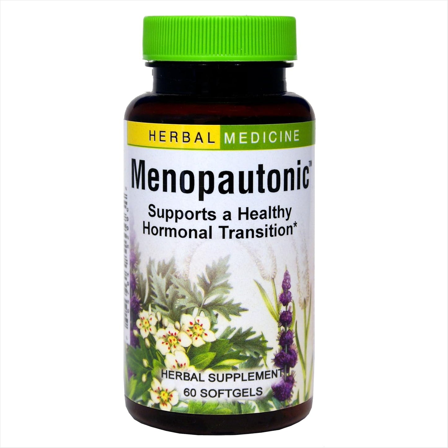 Menopautonic Menopausal Health Supplement with Chastetree Berry, Black Cohosh & Ginseng - Supports Hormonal Balance & Vaginal Health - 60 Softgels