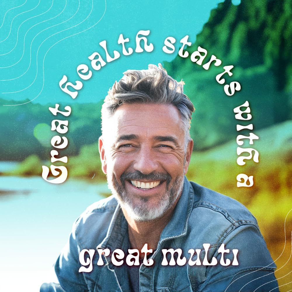 Men's 50+ Multivitamin with Iron, Calcium, CoQ10 - Vegetarian & Non-GMO - 60 Capsules