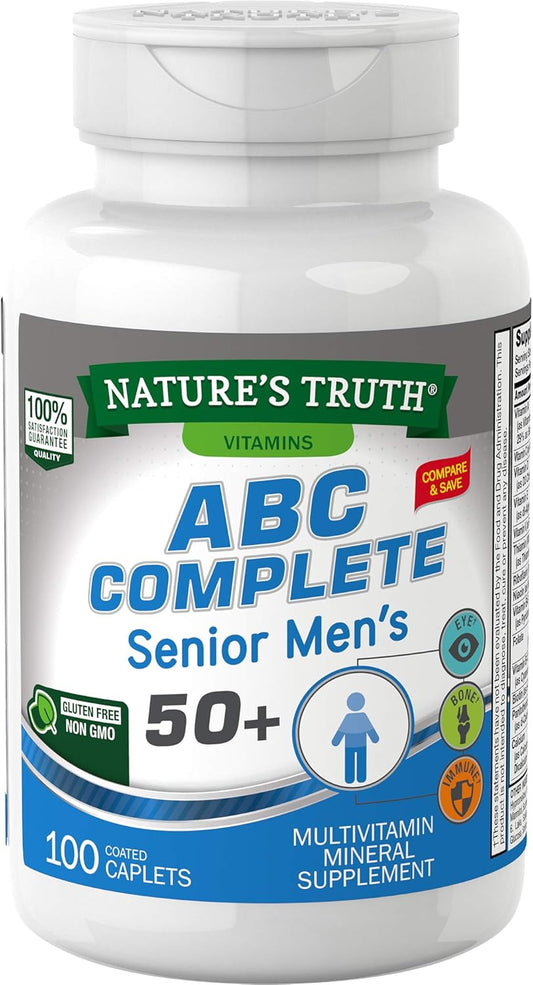 Men's 50+ Multivitamin with Vitamins A, C, E, B6 & B12 | 100 Count | Non-GMO & Gluten Free by Nature's Truth