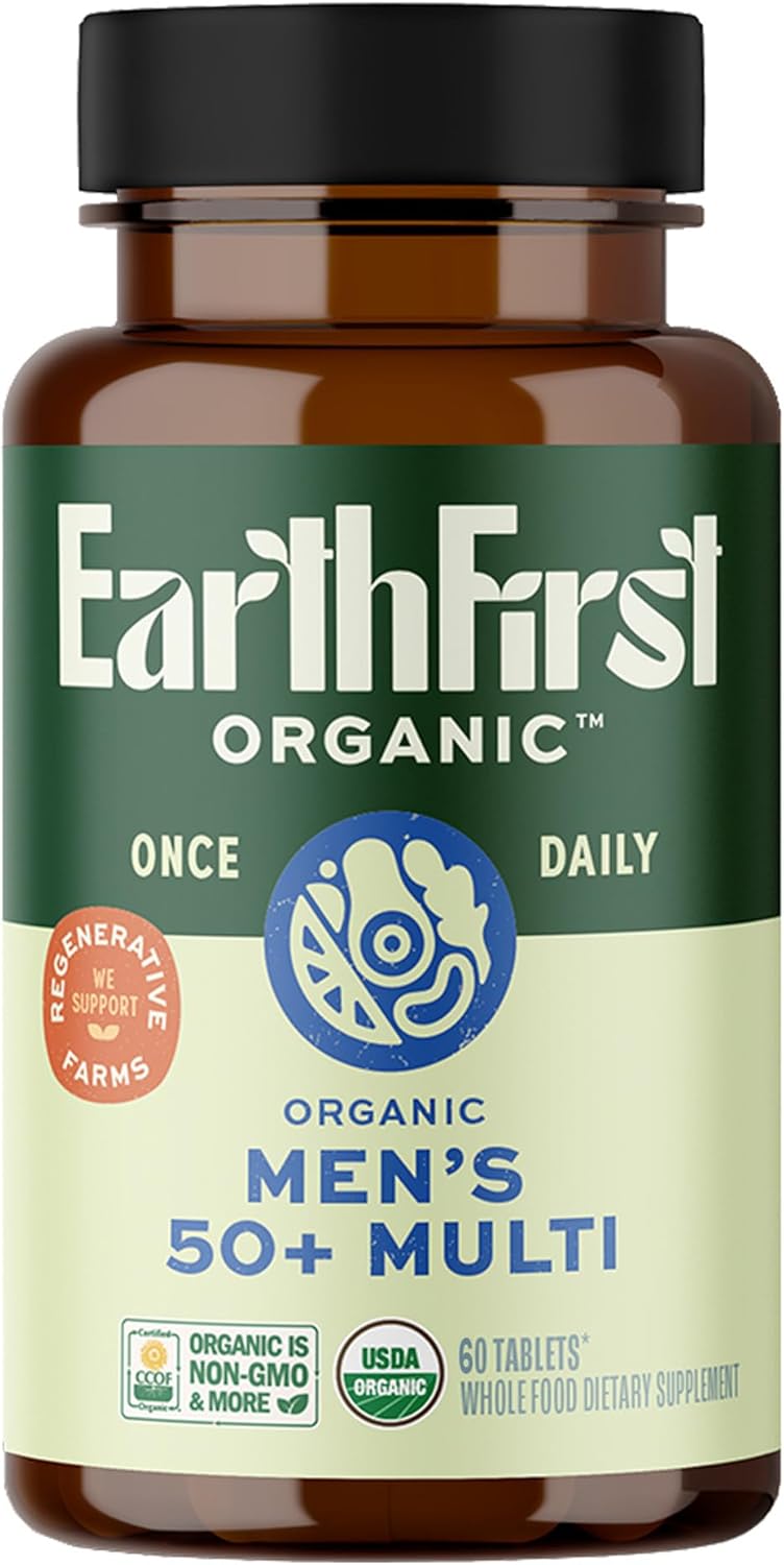 Men's 50+ Organic Once Daily Multi Vitamin - 60 Count by EarthFirst