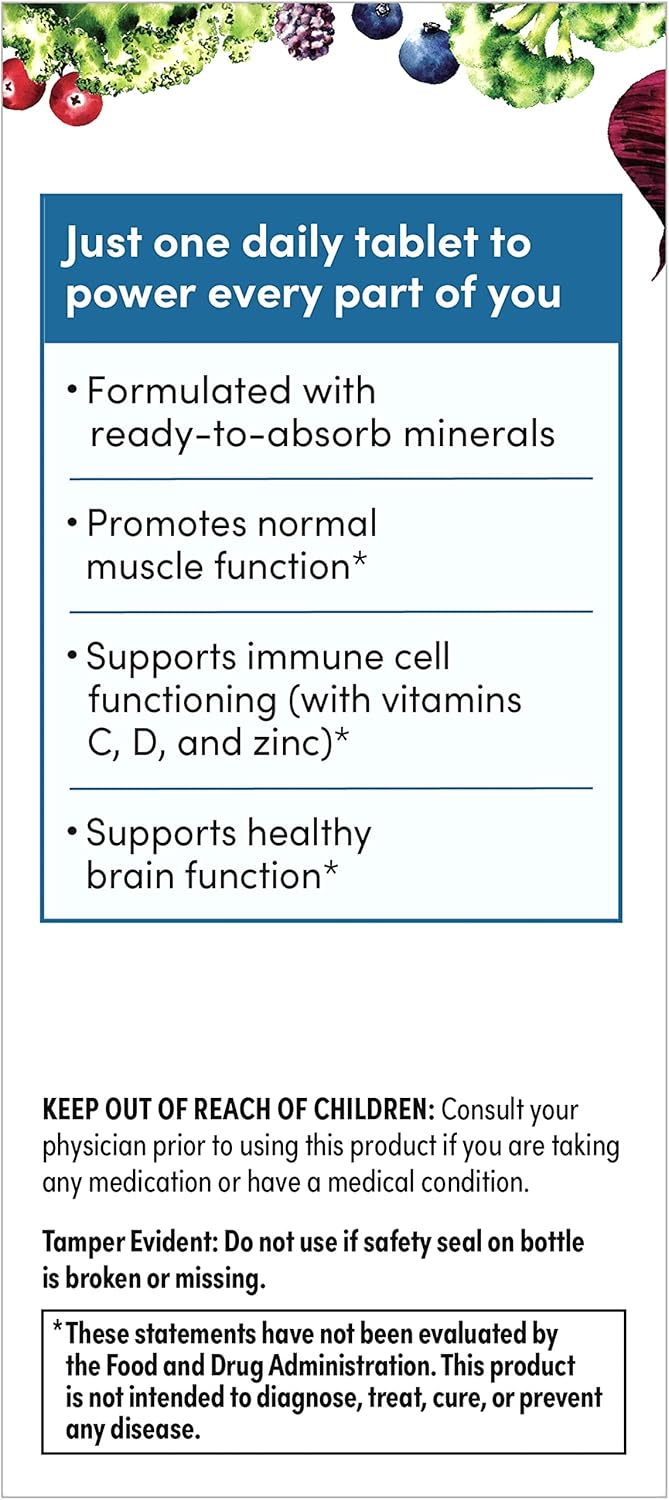 Men's 50+ Rainbow Light Multivitamin with Vitamin C, D, Zinc, Probiotics - High Potency Immune Support - Non-GMO Vegetarian Tablets