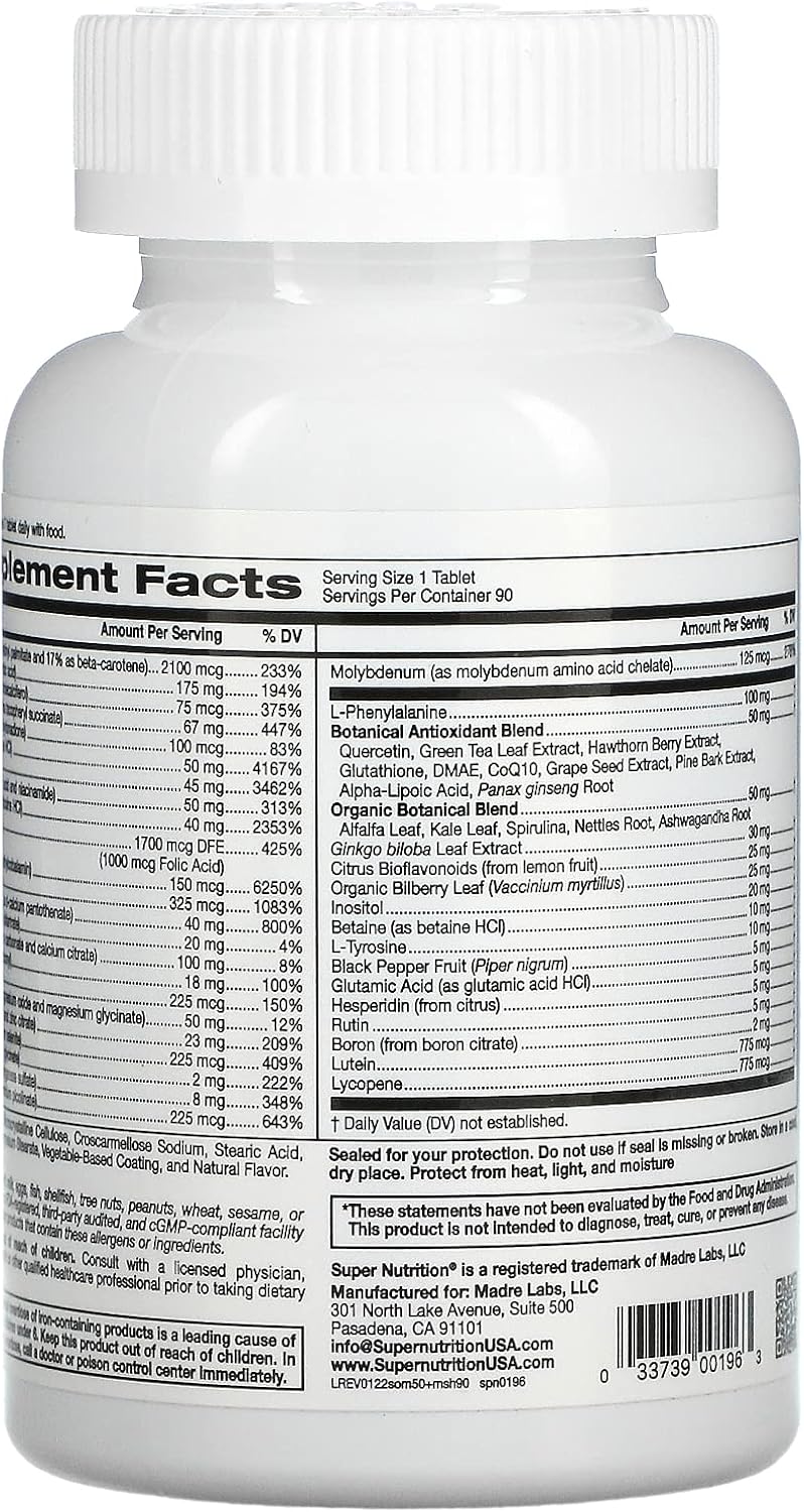 Men's 50+ SuperNutrition SimplyOne Multi-Vitamin - 90 Count Pack