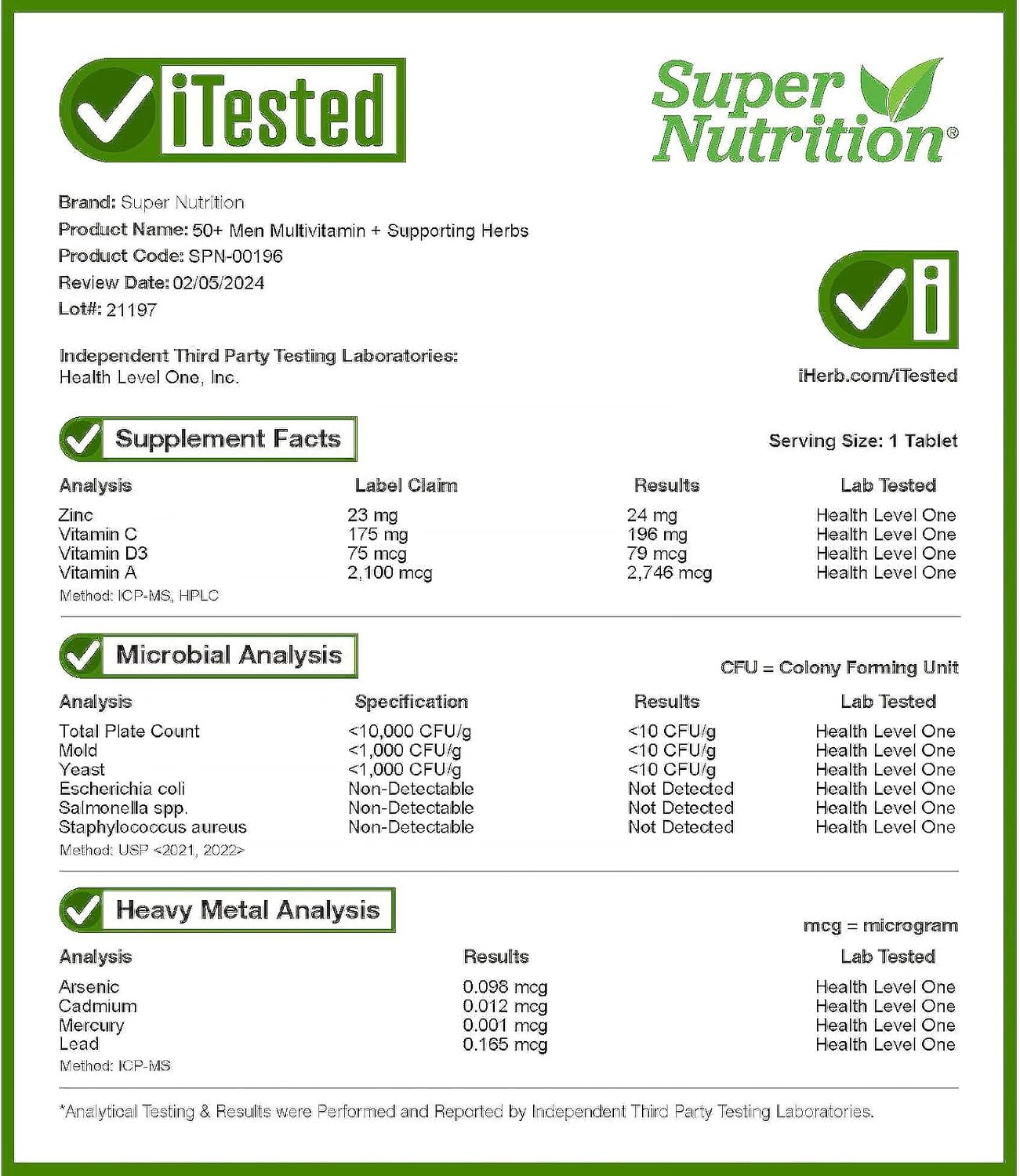 Men's 50+ SuperNutrition SimplyOne Multi-Vitamin - 90 Count Pack