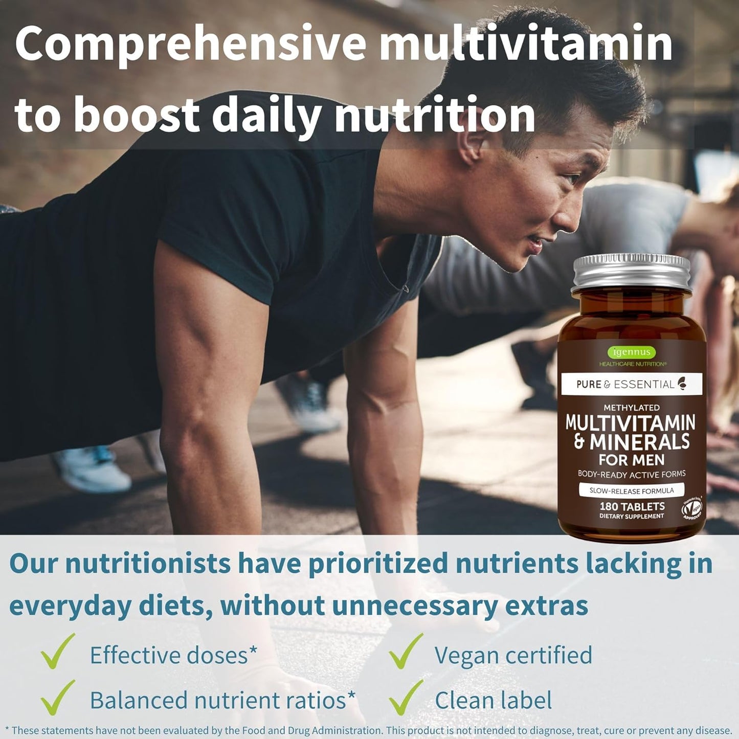 Men's Advanced Multivitamin & Curcumin Bundle - Vegan, High Absorption, Sustained Release Formula by Igennus