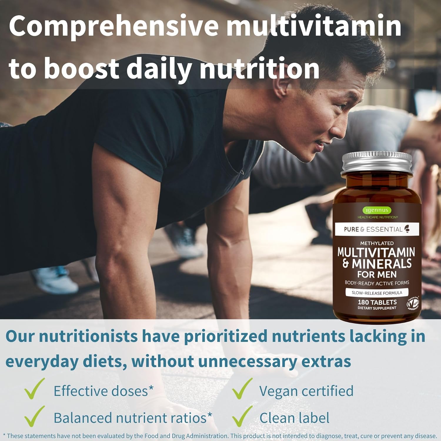 Men's Advanced Multivitamin & Curcumin Bundle - Vegan, High Absorption, Sustained Release Formula by Igennus