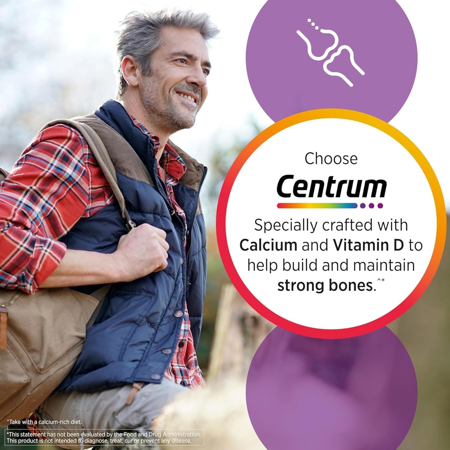 Men's Adventure Home Centrum Silver Multivitamin with Free Vitamins Supplements Guide Book - 275 Count + Free Pill Organizer - BoostGo Australia