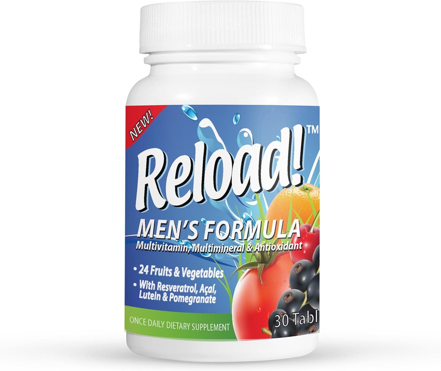 Men's All Natural Multivitamin with Antioxidants, Minerals, and 24 Fruits & Vegetables - 30 Day Supply
