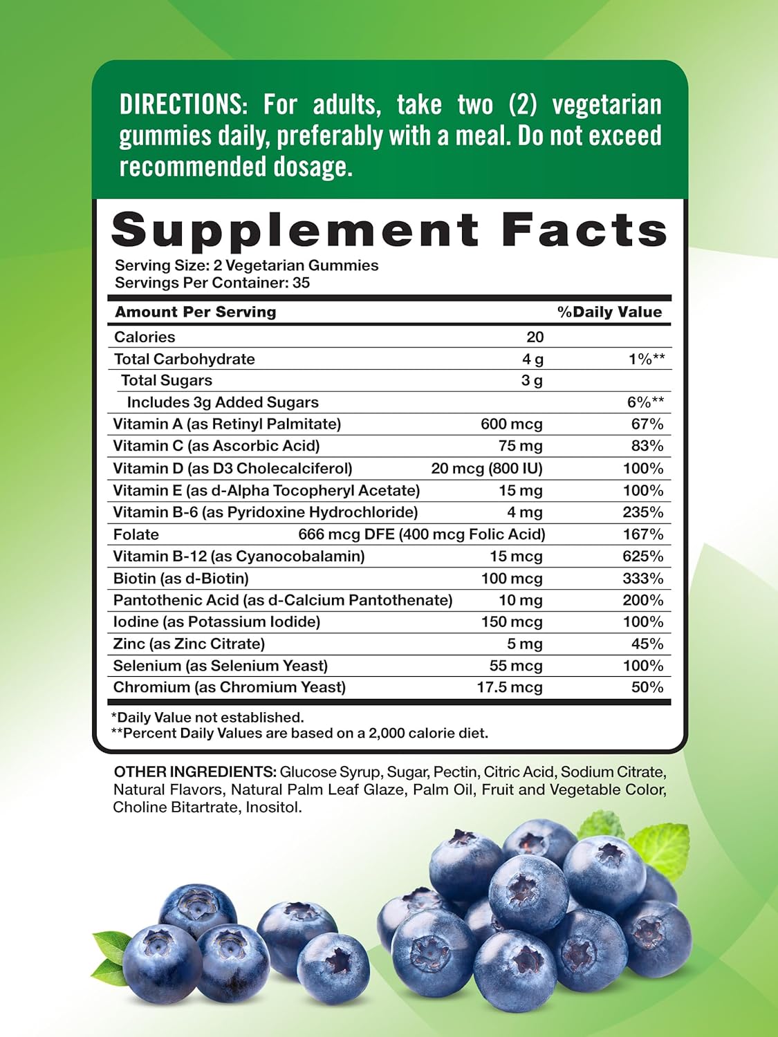 Men's Blueberry Multivitamin Gummies - 70 Count with B12, D3, and Zinc - Vegetarian, Non-GMO, Gluten Free Supplement by Nature's Truth