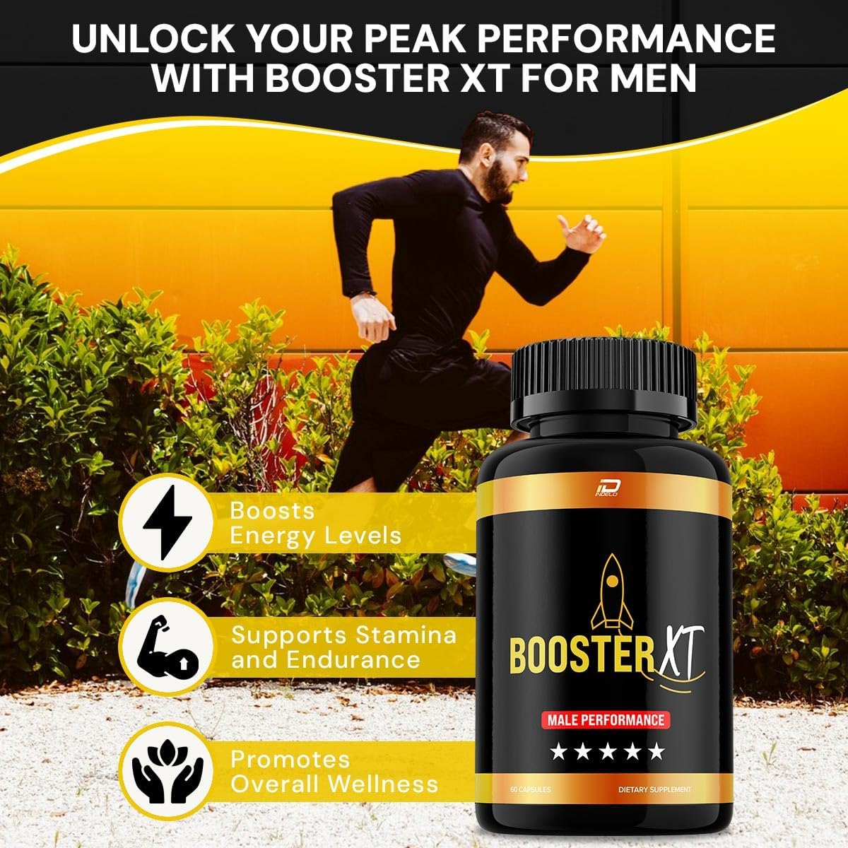 Men's Booster XT Capsules - Official Vitamin Complex Pills for Natural Support (1 Pack - 60 Capsules)