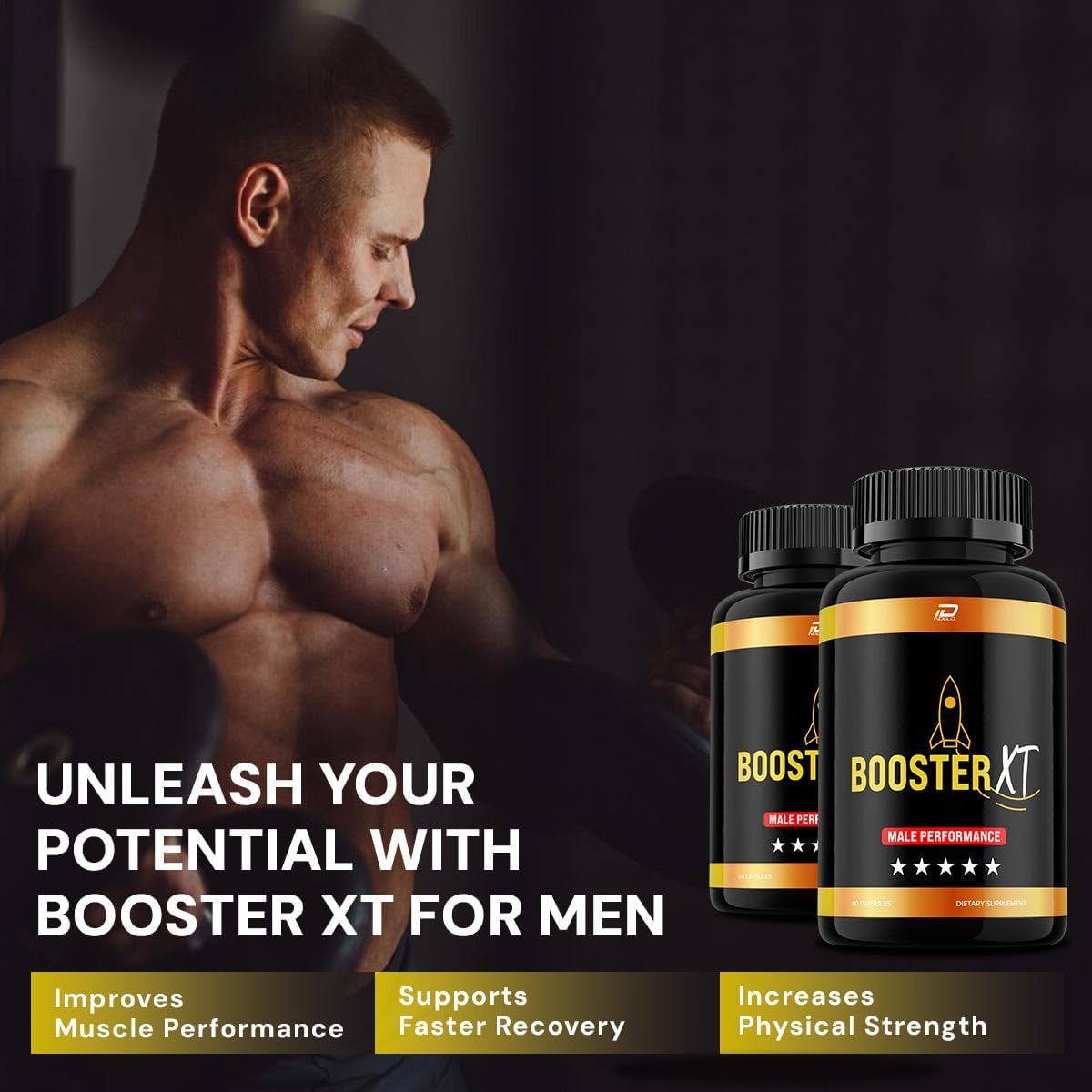 Men's Booster XT Capsules - Official Vitamin Complex Pills for Natural Support (1 Pack - 60 Capsules)