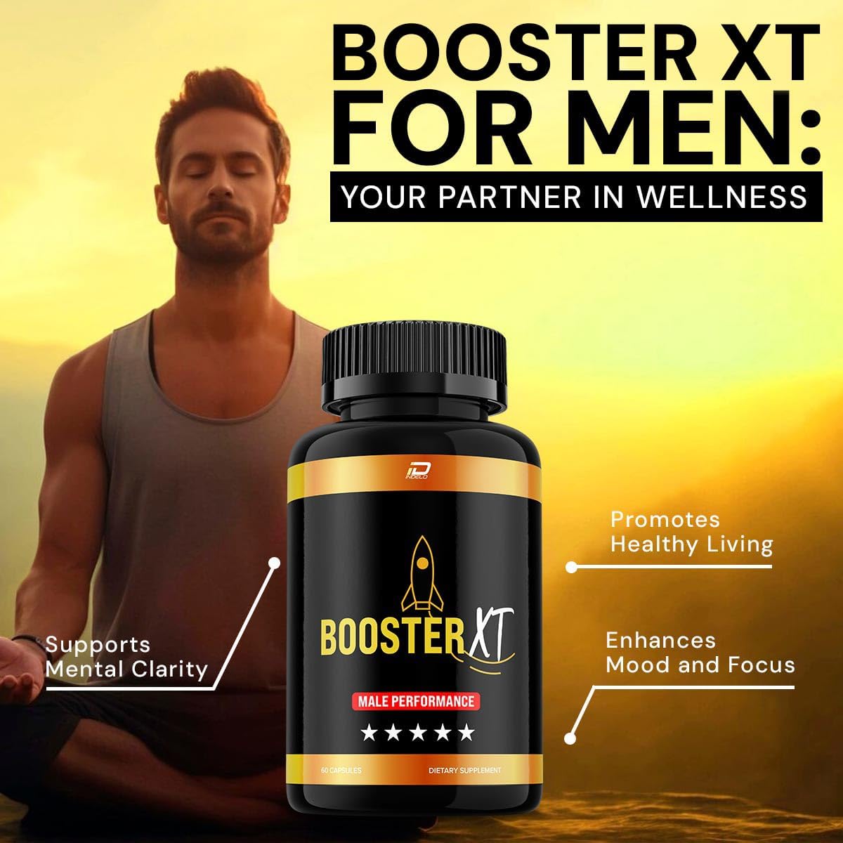 Men's Booster XT Capsules - Official Vitamin Complex Pills for Natural Support (1 Pack - 60 Capsules)