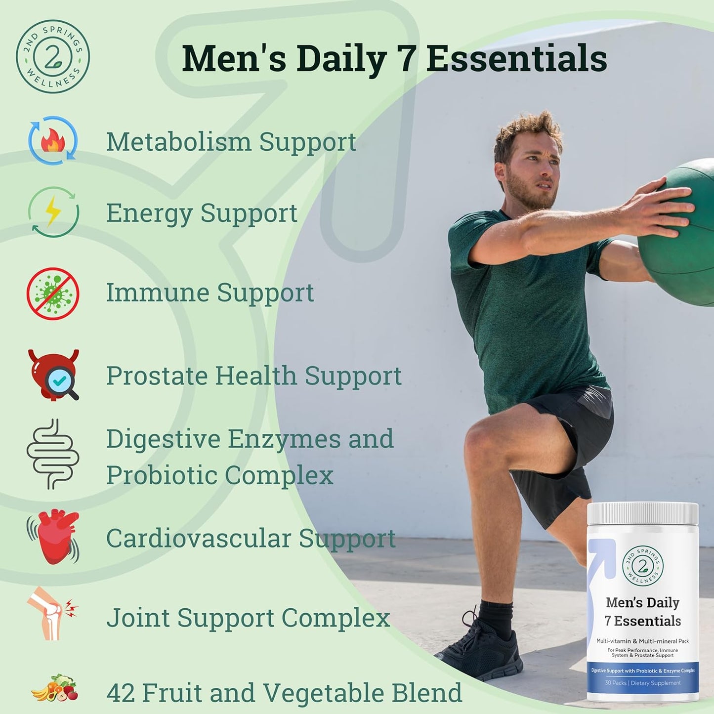 Men's Daily Essentials & Adaptogen Complex Bundle - Complete Multivitamin Pack with Stress Adaptation Support for Optimal Health