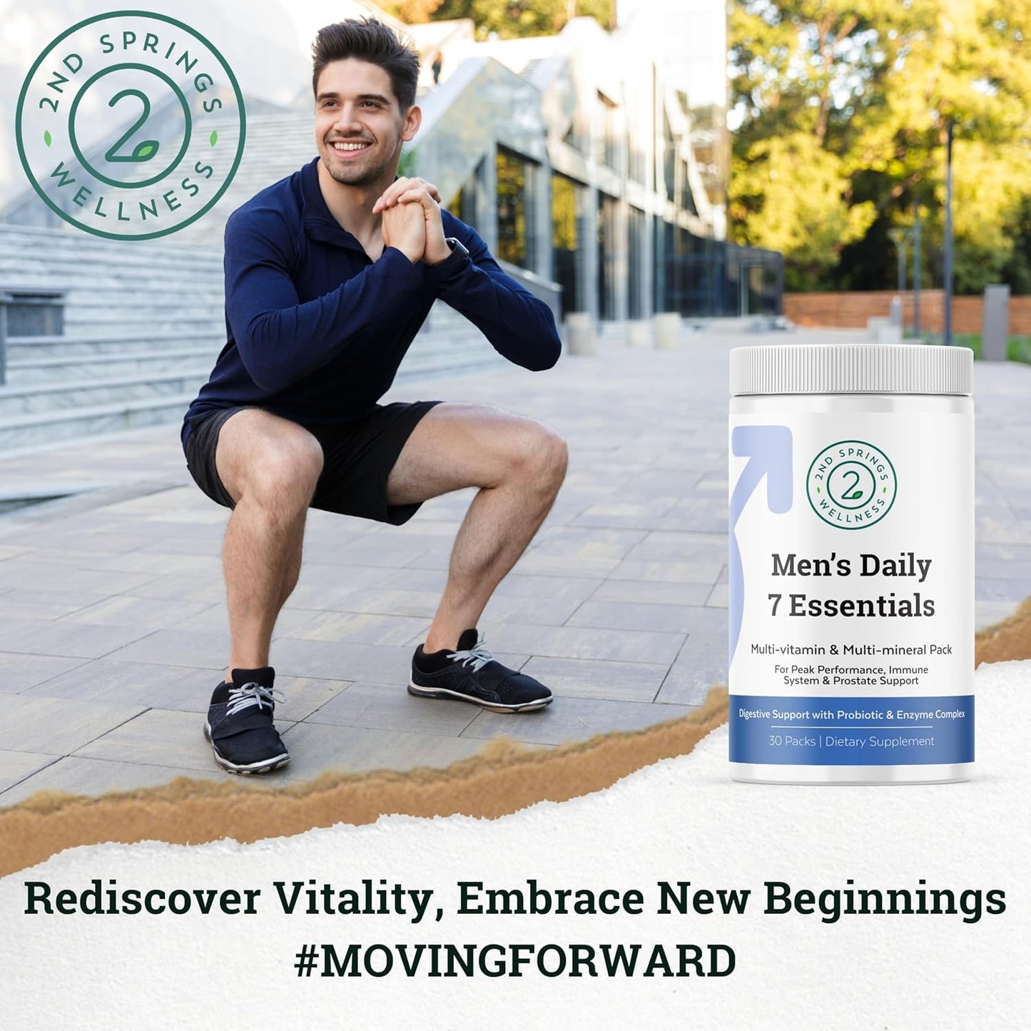 Men's Daily Essentials & Adaptogen Complex Bundle - Complete Multivitamin Pack with Stress Adaptation Support for Optimal Health