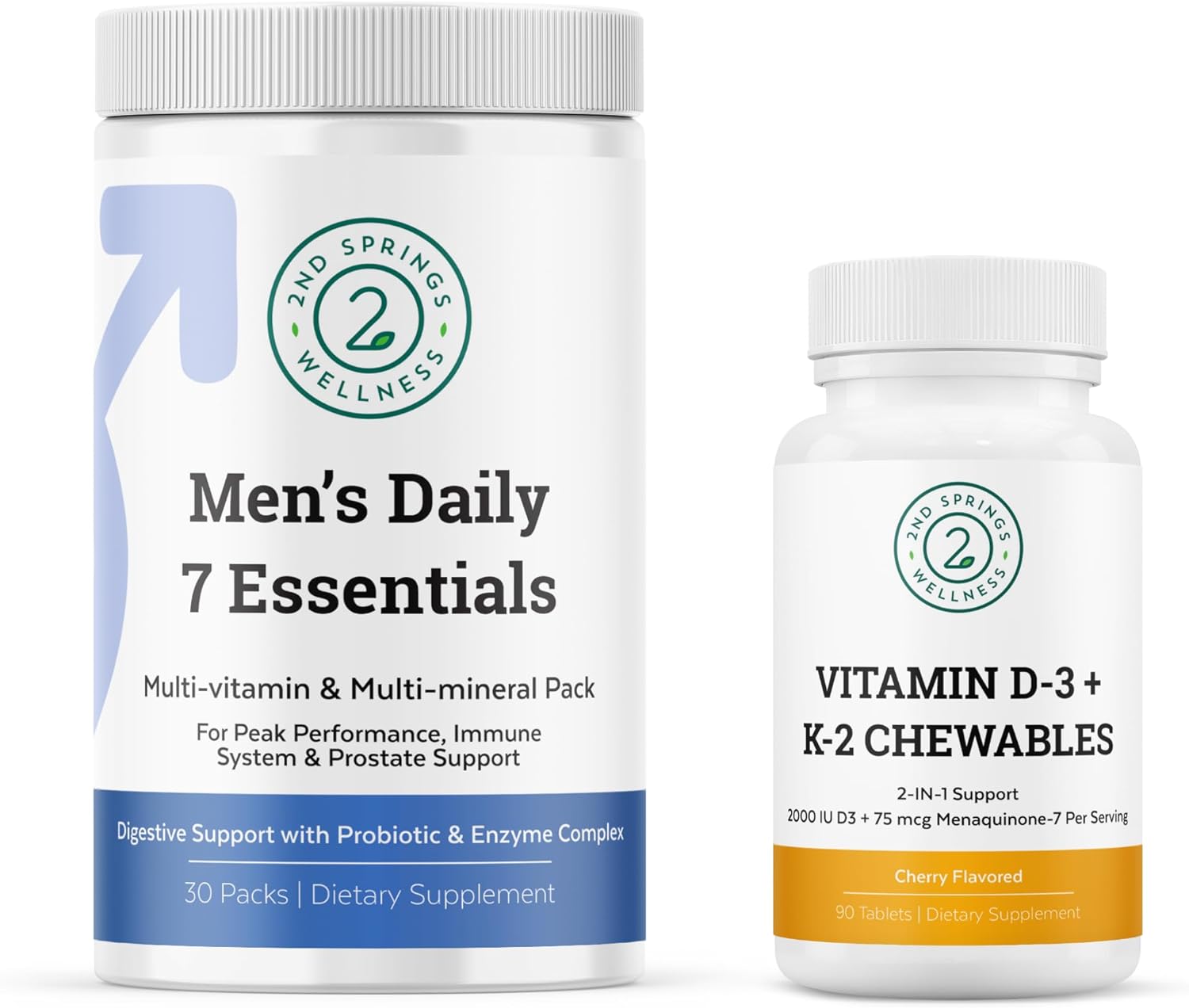 Men's Daily Essentials Bundle with Vitamin D3 and K2 - 2nd Springs