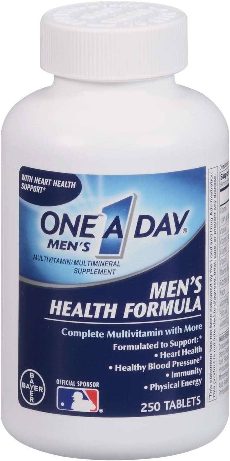 Men's Daily Health Supplement - 250 Tablets, One A Day Formula