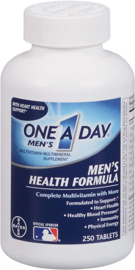 Men's Daily Health Supplement - 250 Tablets, One A Day Formula