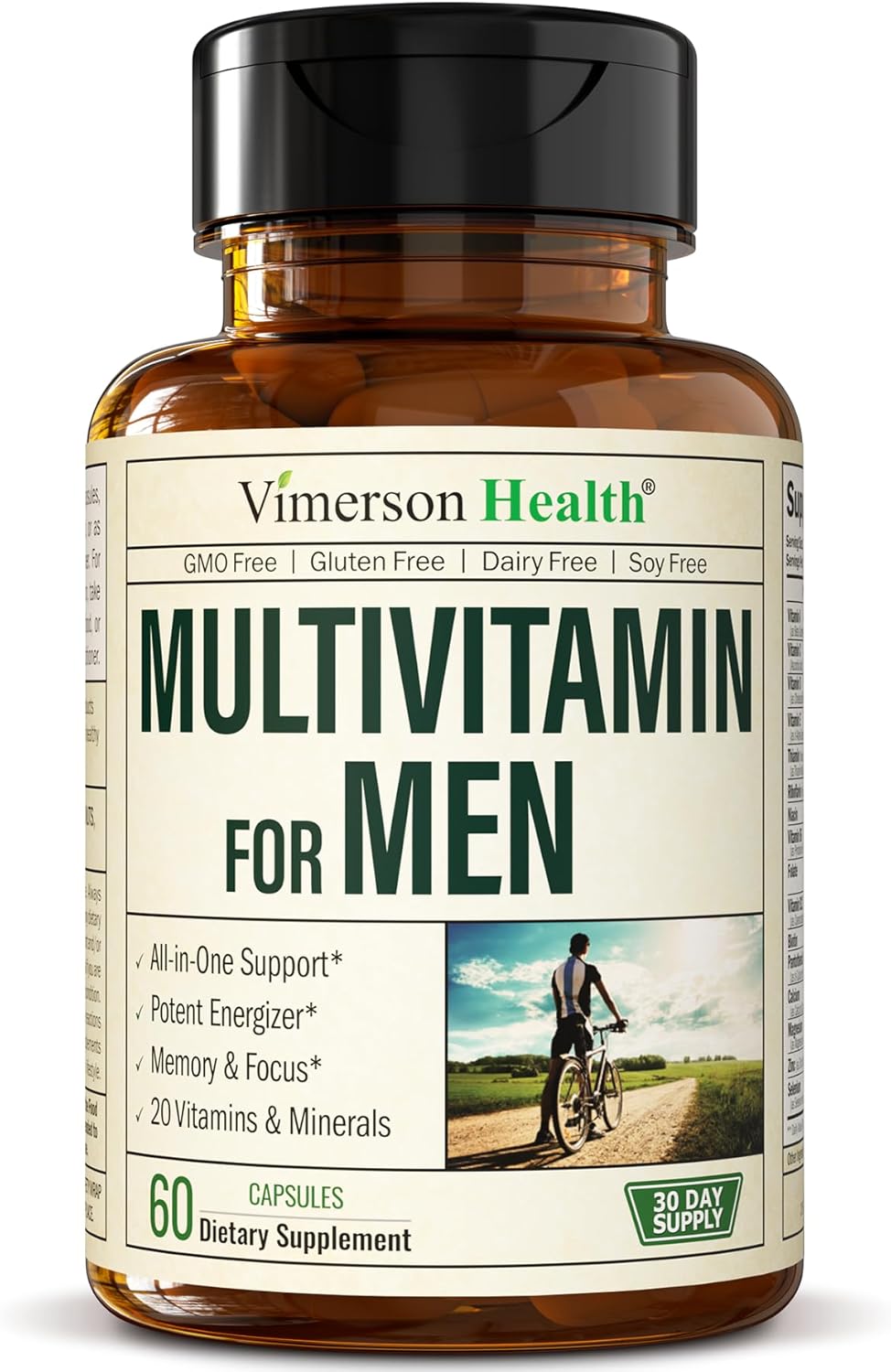 Men's Daily Multivitamin - Essential Vitamins & Minerals for Energy, Focus, and Health - 60 Capsules by Vimerson Health