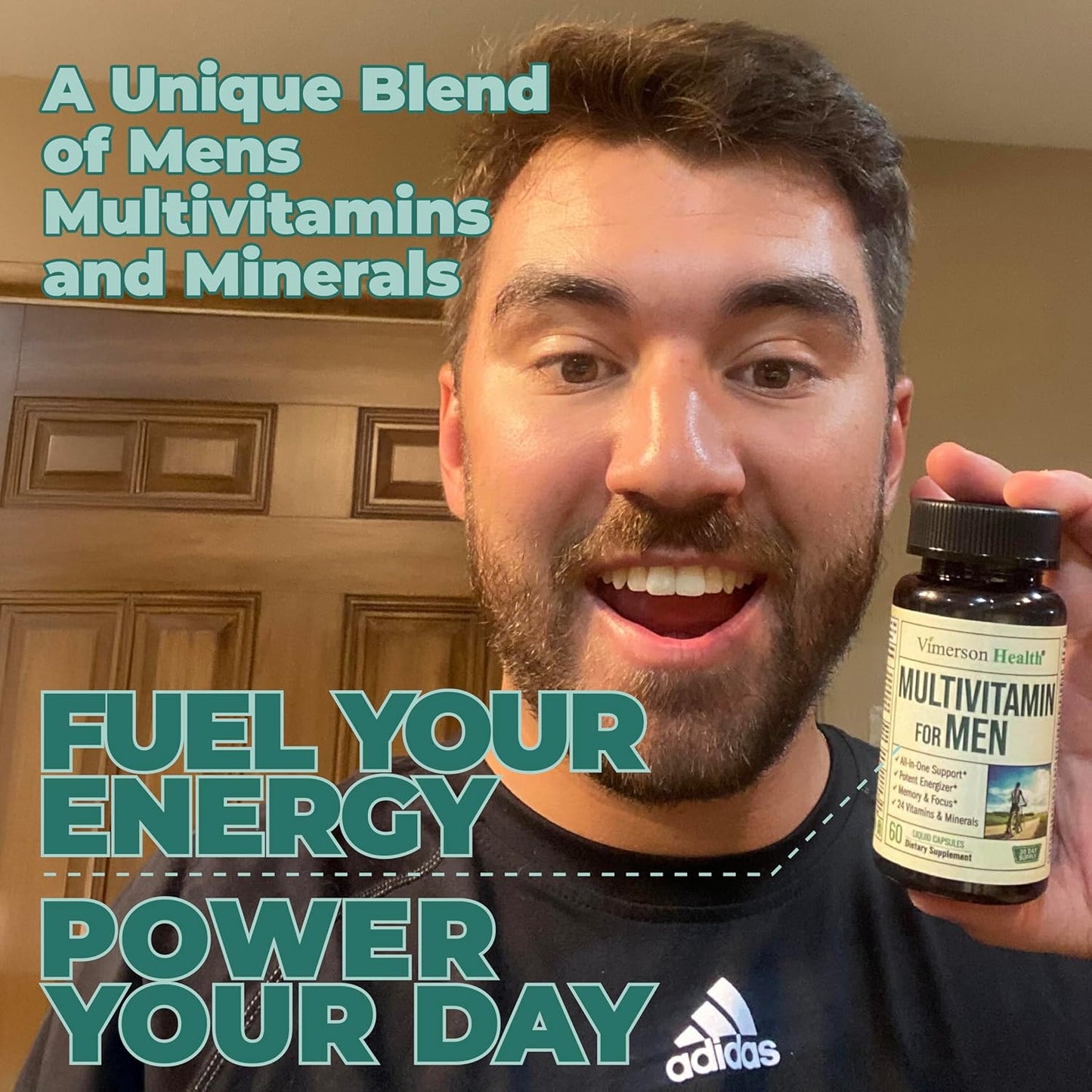 Men's Daily Multivitamin with Essential Vitamins and Minerals for Energy, Focus, and Health - 60 Liquid Capsules