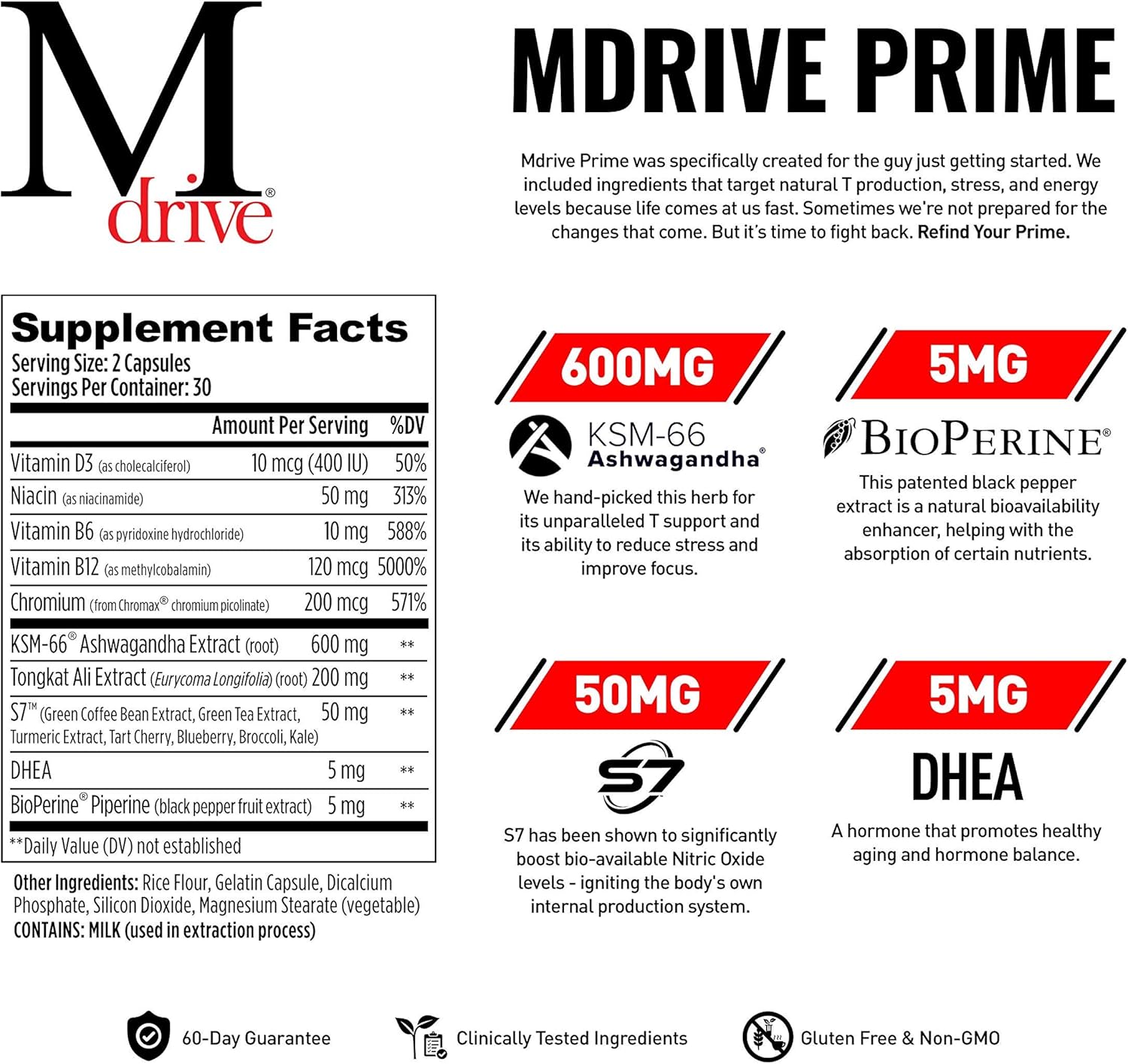 Men's Daily Multivitamin with Prime Ingredients - Mdrive